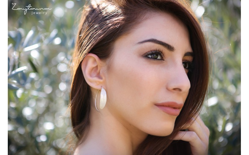 Hoop  Leaf Earring